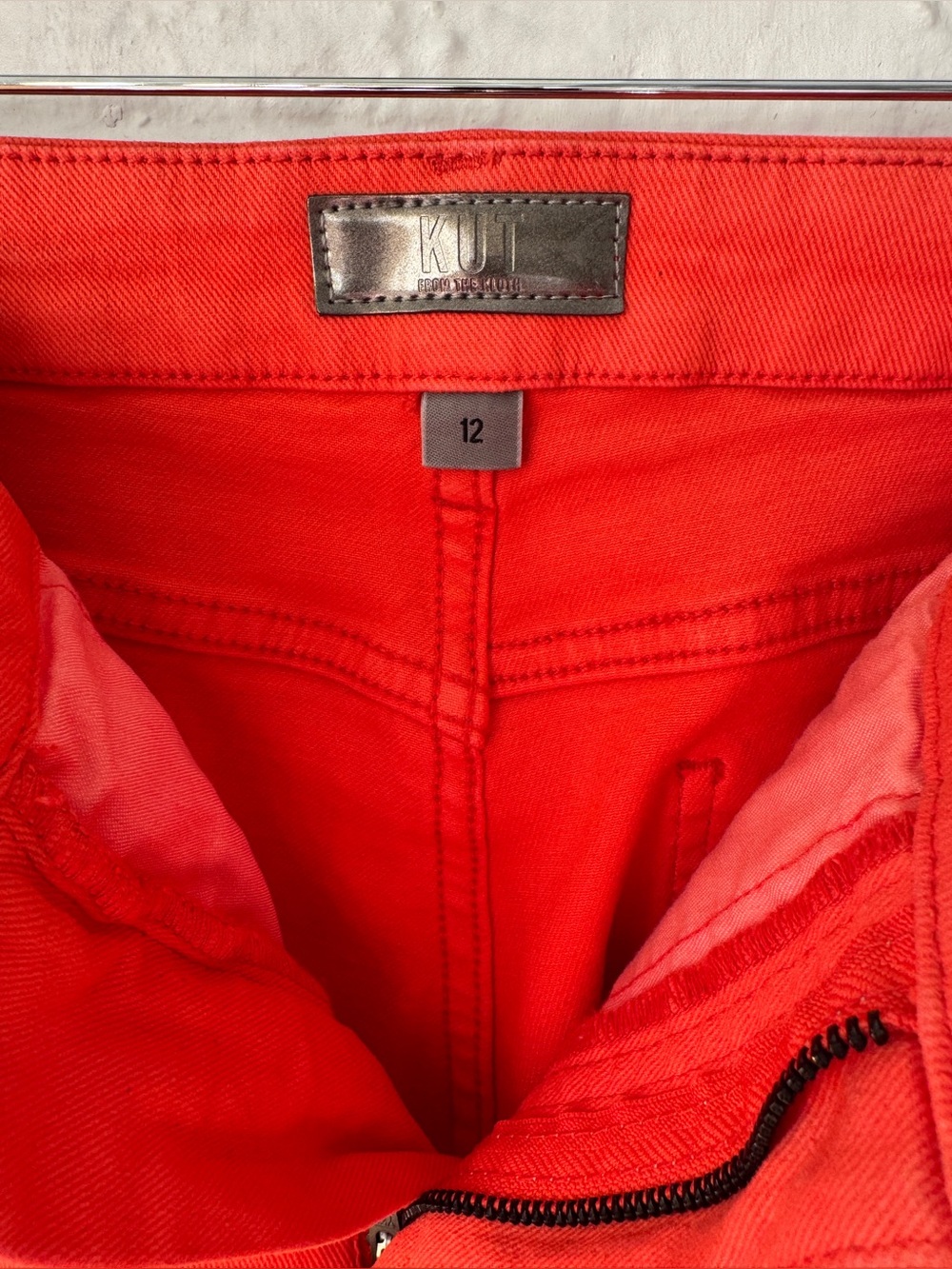 KUT from the Kloth Meg High Rise Wide Leg Jeans Orange Size 12 - Picture 3 of 8